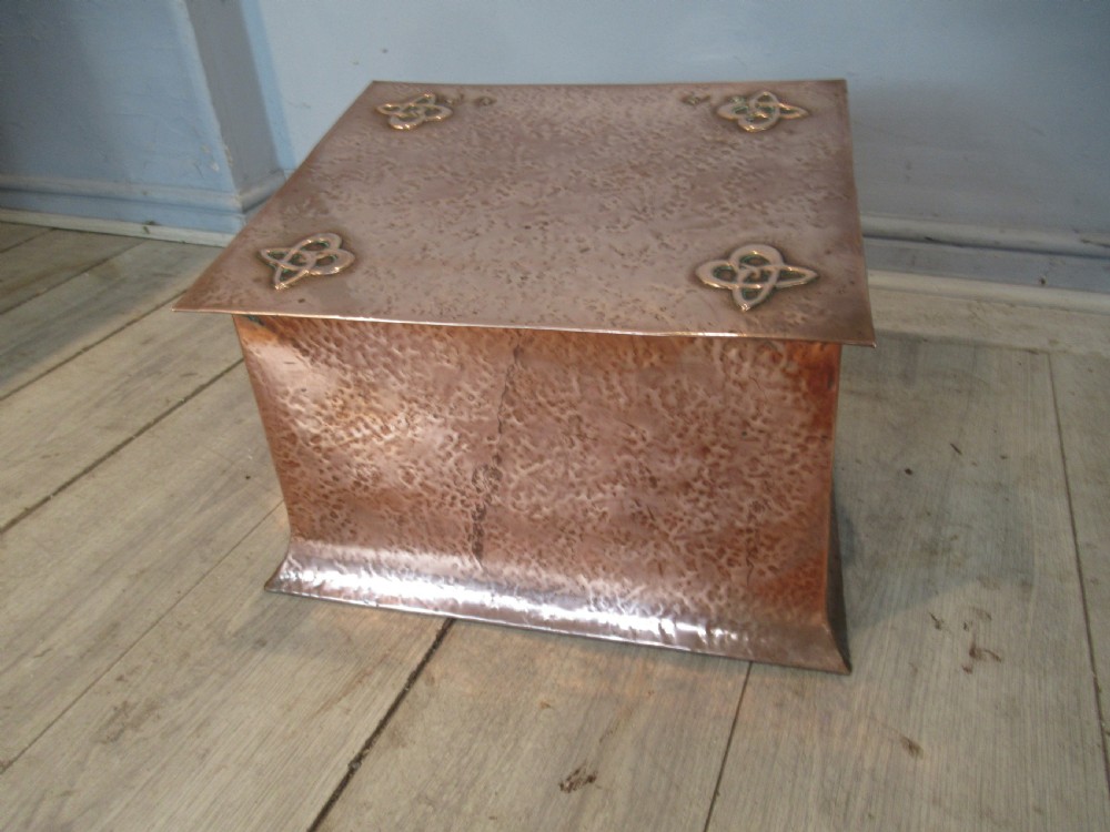 Arts  and Crafts  copper  coal bin View III