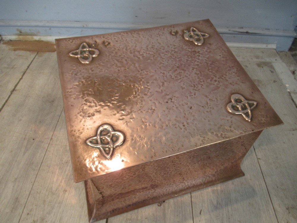 Arts  and Crafts  copper  coal bin View IV