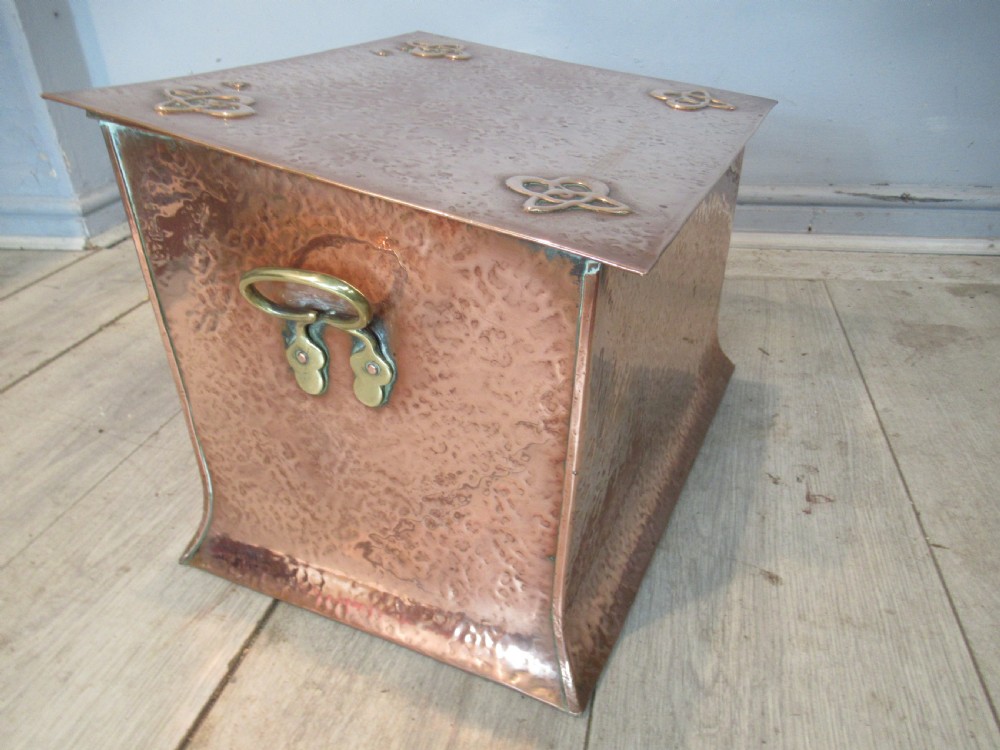 Arts  and Crafts  copper  coal bin View V