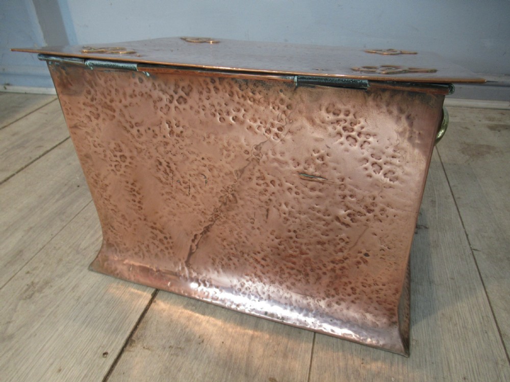 Arts  and Crafts  copper  coal bin View VI