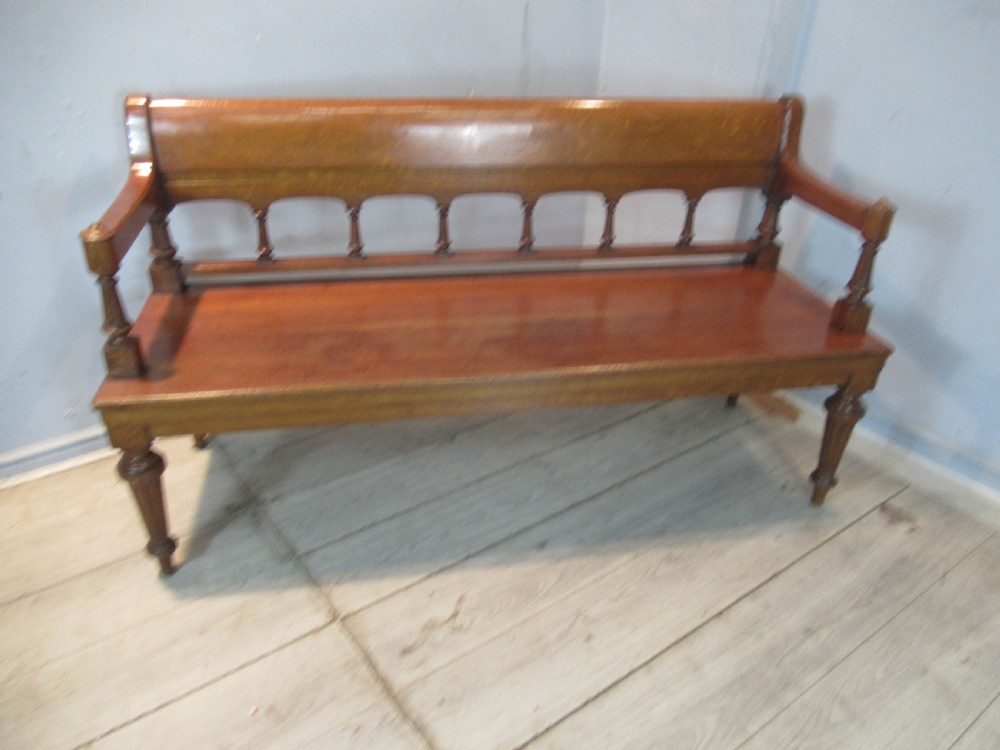 Oak Victorian   1880s   bench seat  View II