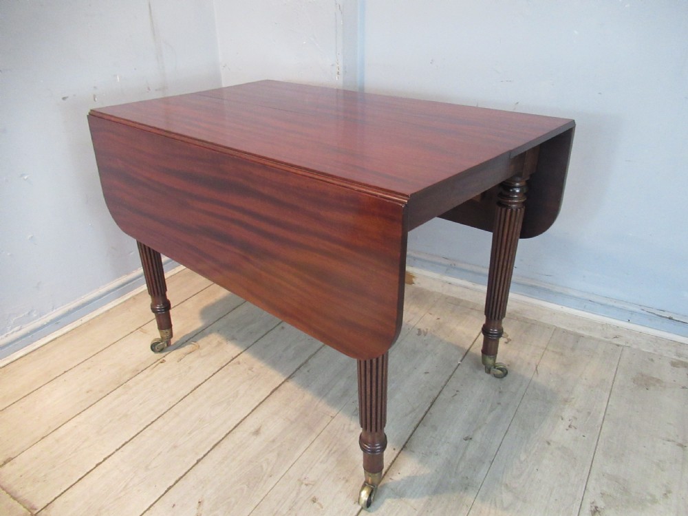 Regency drop leaf extending mahogany dining table  View IV
