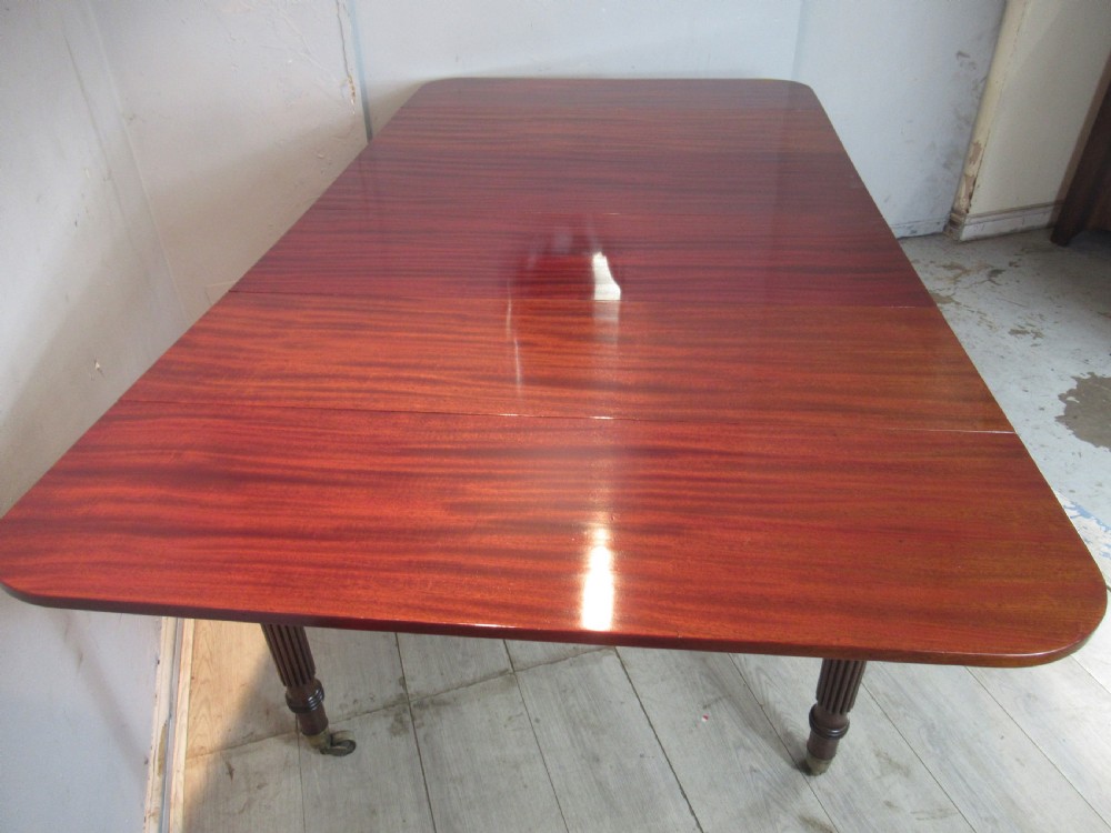 Regency drop leaf extending mahogany dining table  View X