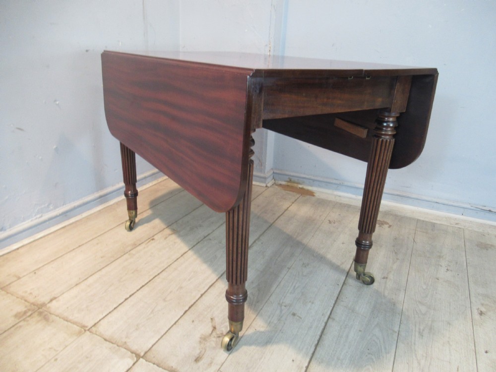 Regency drop leaf extending mahogany dining table  View XI