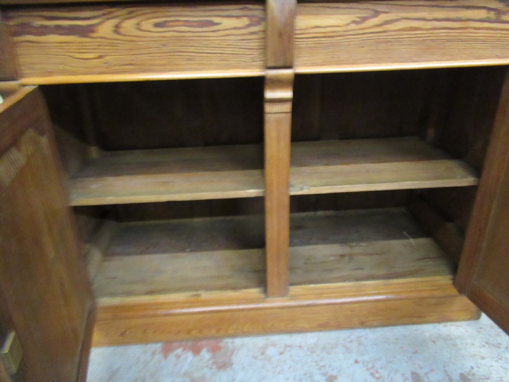 A Victorian 1880s pitch pine cupboard  bookcase View X