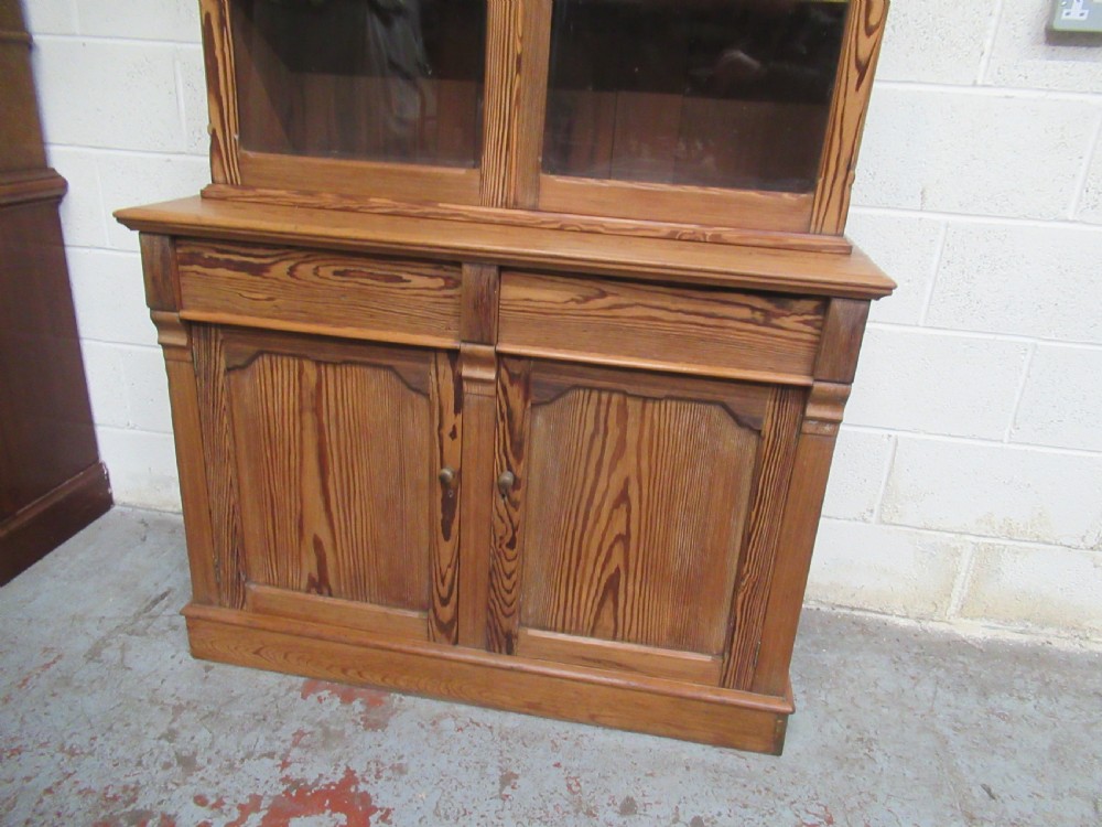 A Victorian 1880s pitch pine cupboard  bookcase View XII