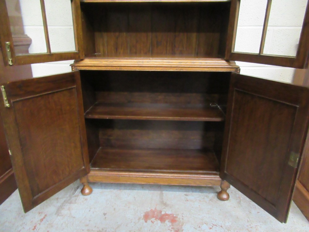 Oak 1920s cupboard bookcase View V