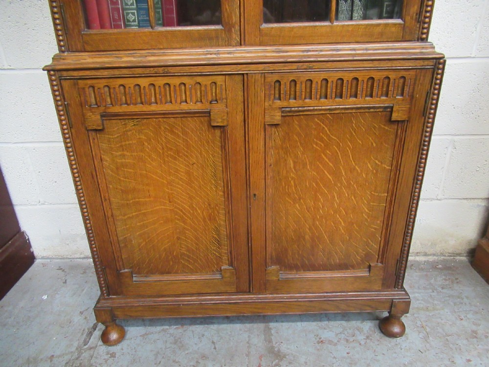 Oak 1920s cupboard bookcase View IX