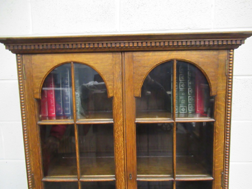 Oak 1920s cupboard bookcase View X