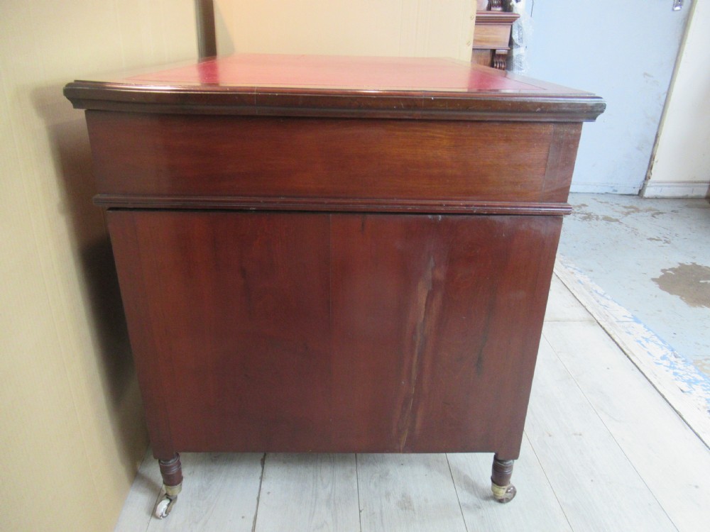 Small size Late Victorian mahogany knee hole desk View VI