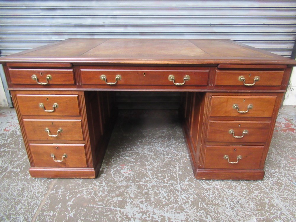 Large Edwardian  mahogany partners   desk 