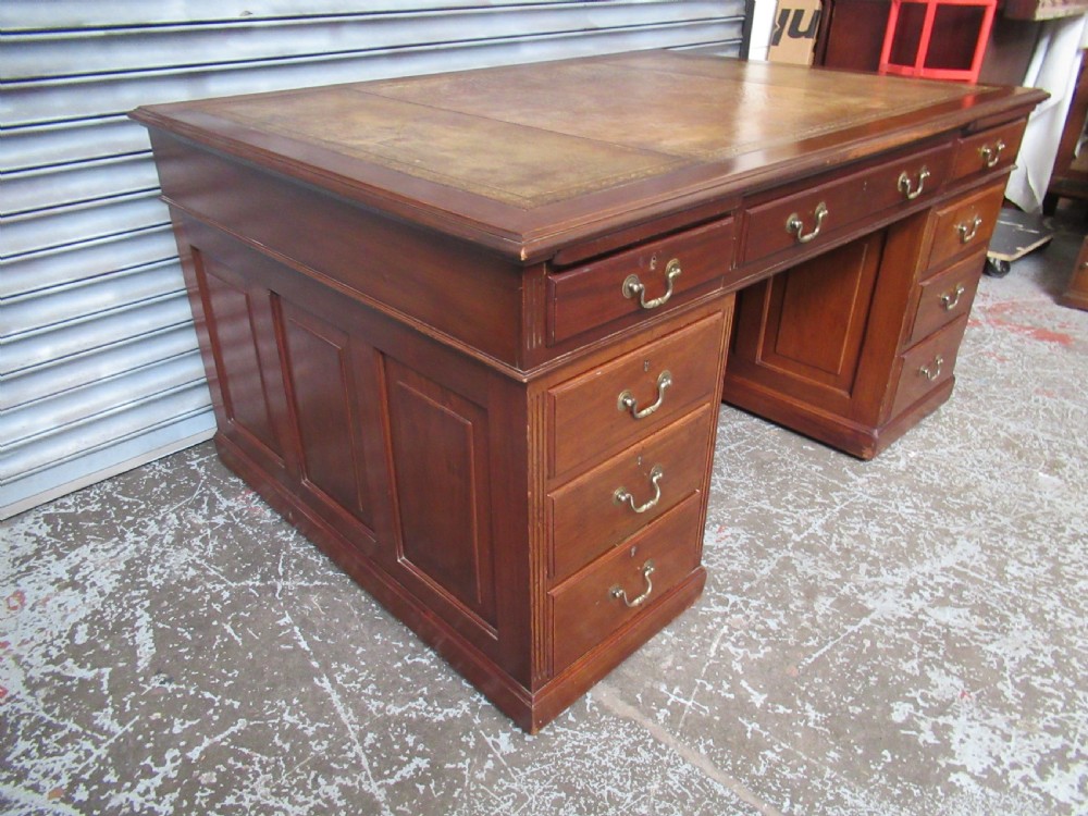 Large Edwardian  mahogany partners   desk  View II