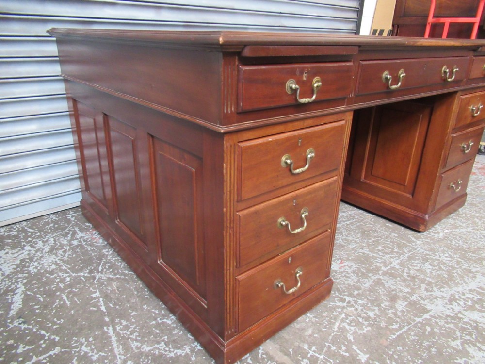 Large Edwardian  mahogany partners   desk  View III