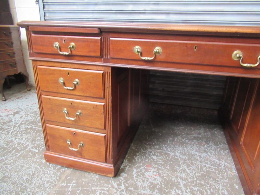 Large Edwardian  mahogany partners   desk  View IX
