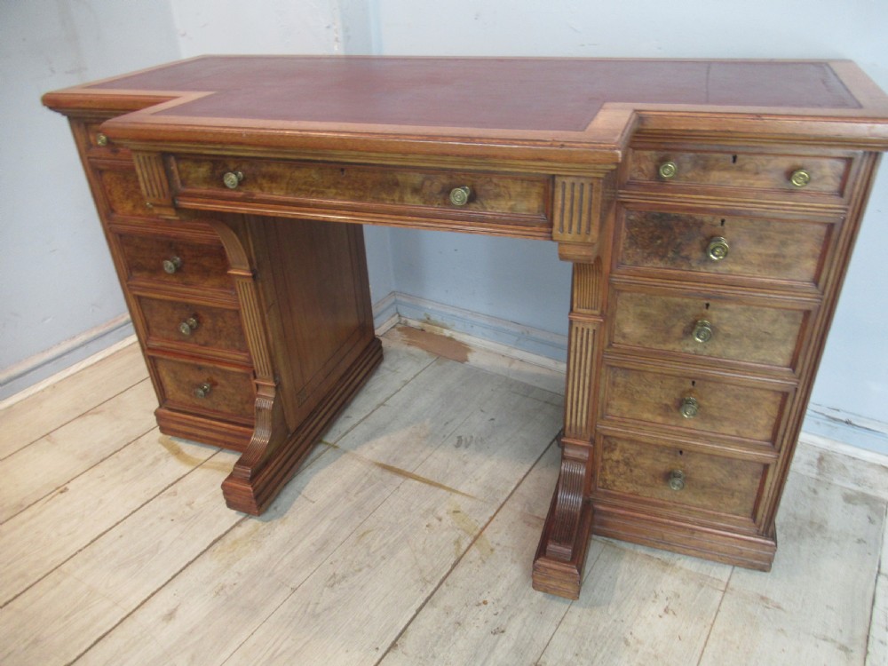 Late  Victorian walnut  desk by GILLOWS  Lancaster