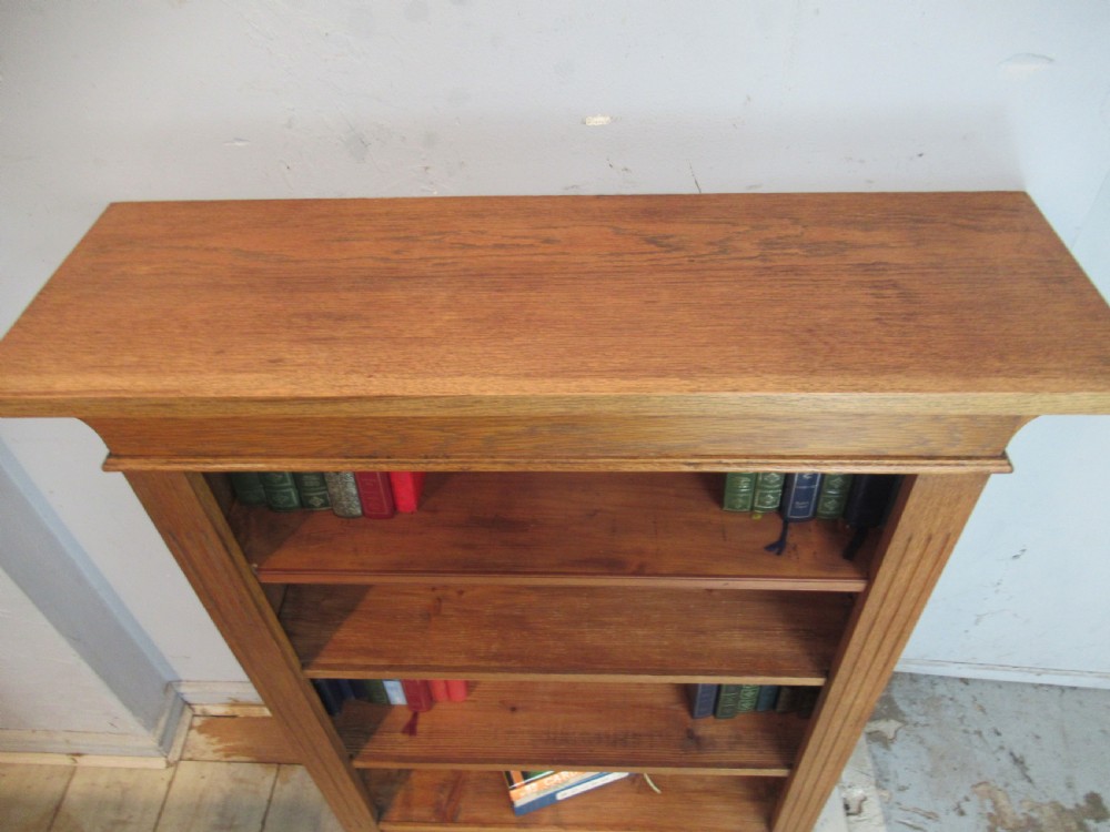 Oak   Arts and   Crafts  style open bookcase  View IV