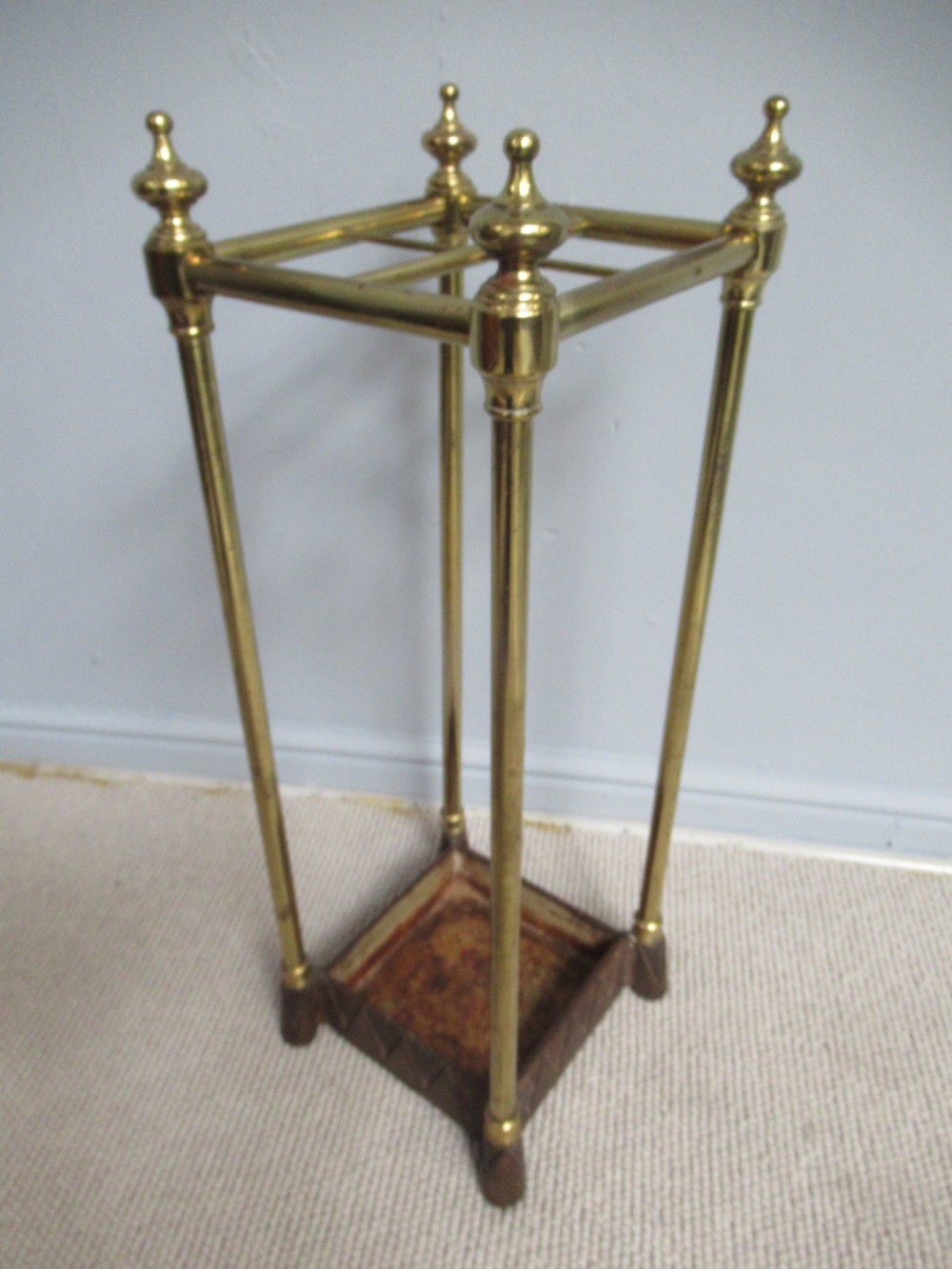 A    brass and cast iron       1900s walking stick stand. View VI
