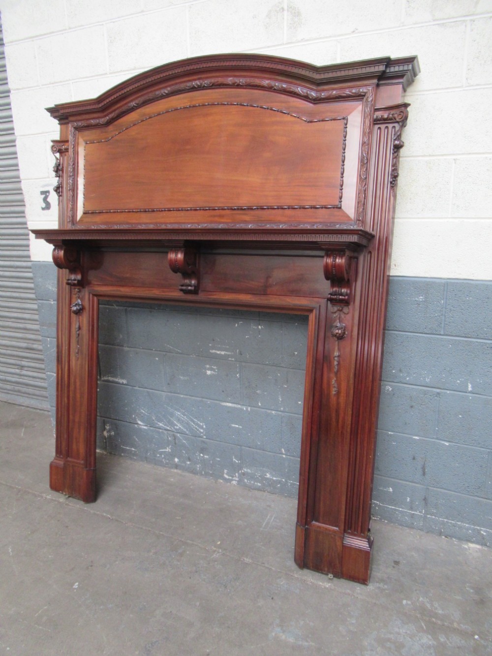 Large impressive   mahogany fire surround,  1900s