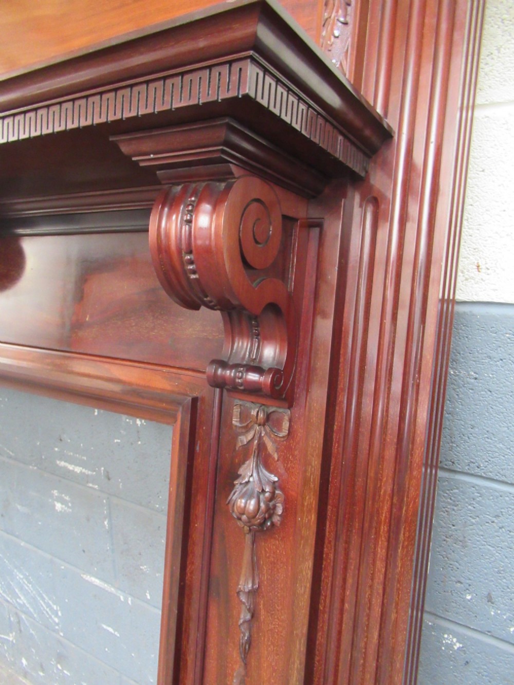 Large impressive   mahogany fire surround,  1900s View V