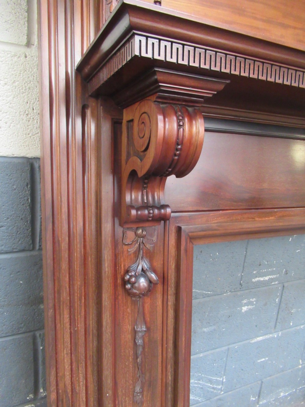 Large impressive   mahogany fire surround,  1900s View VII
