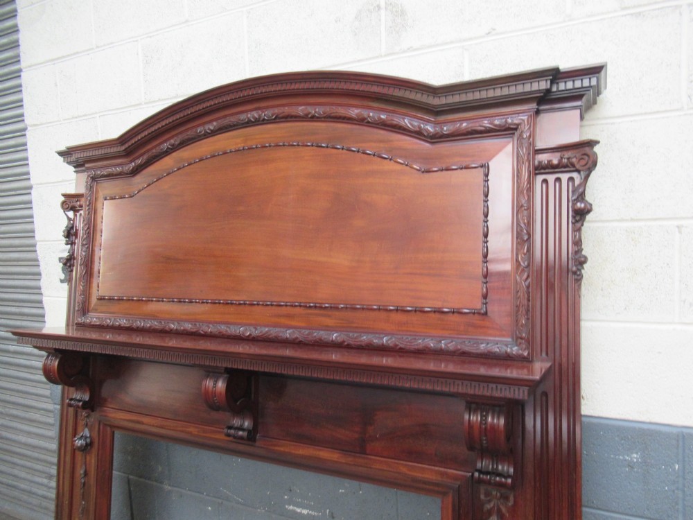 Large impressive   mahogany fire surround,  1900s View X