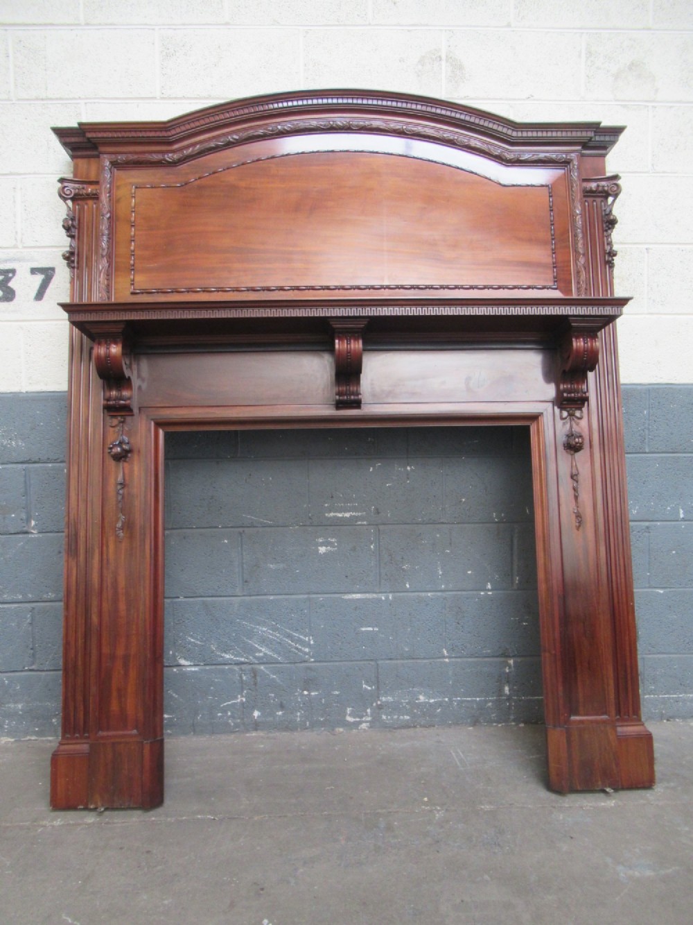 Large impressive   mahogany fire surround,  1900s View XI