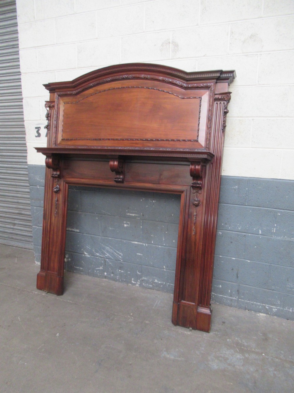 Large impressive   mahogany fire surround,  1900s View XII
