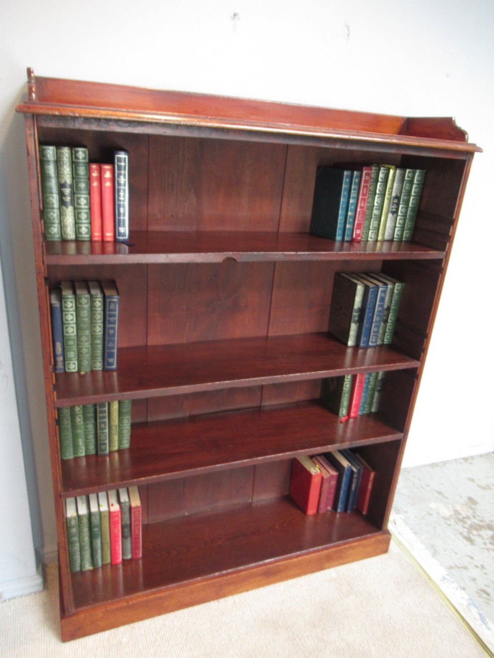 Late Victorian mahogany   open bookcase