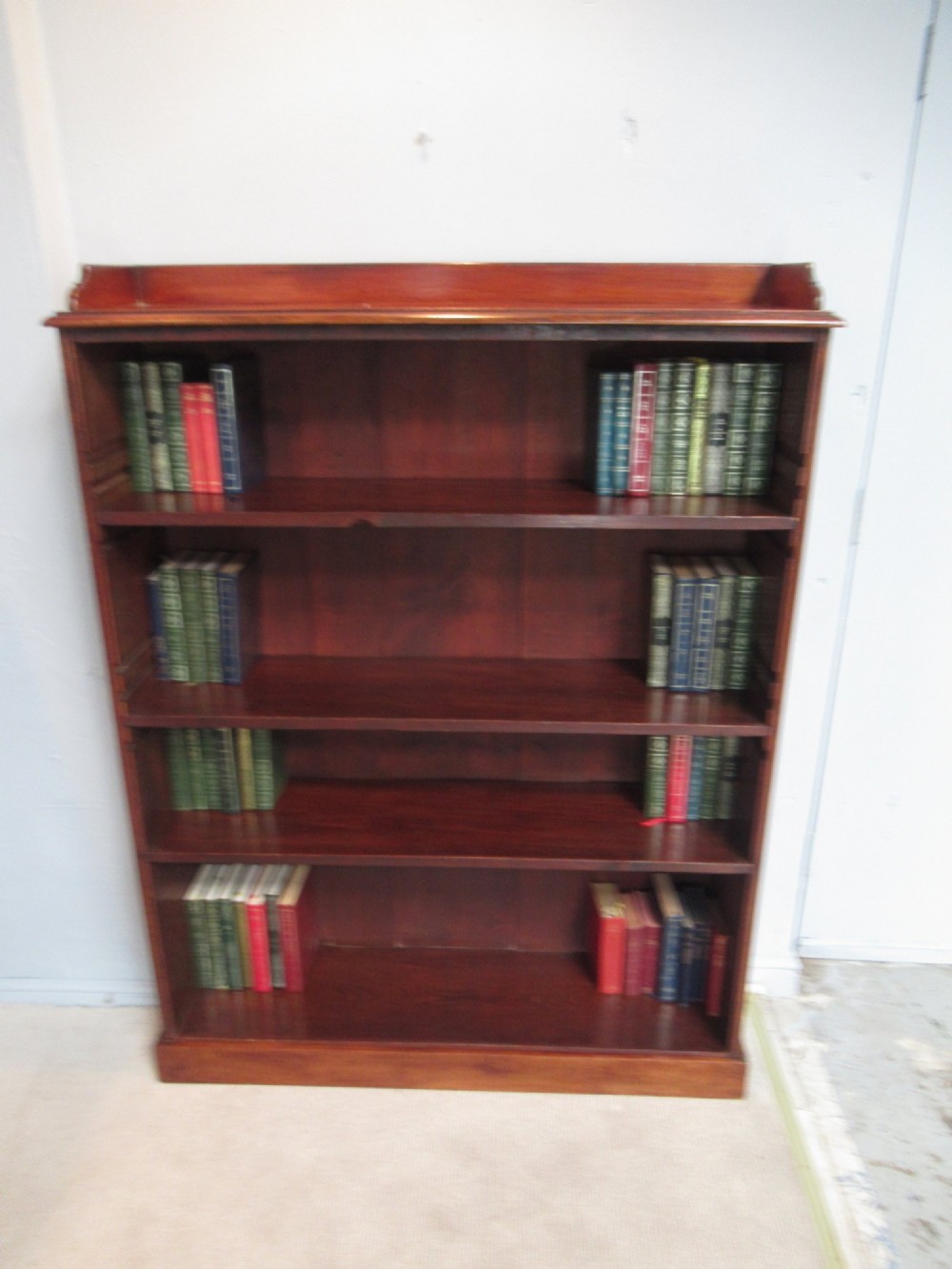 Late Victorian mahogany   open bookcase View IX
