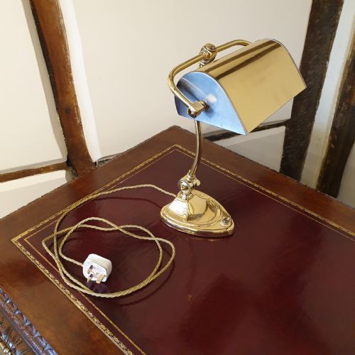 BRASS STEEL DESK OR BANKERS LAMP WITH A HEART SHAPED BASE - ADDITIONAL PHOTO 4