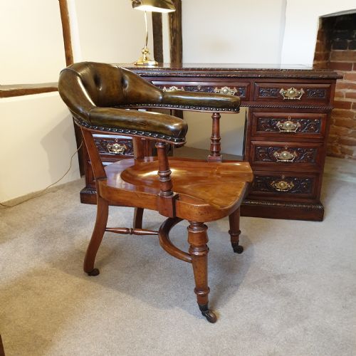 MAHOGANY LIBRARY OR CLUB CHAIR - ADDITIONAL PHOTO 1