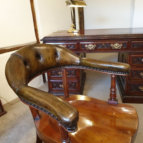 MAHOGANY LIBRARY OR CLUB CHAIR - ADDITIONAL PHOTO 2