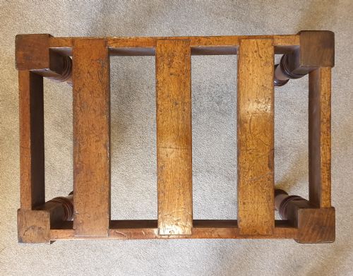 LATE 19TH CENTURY WALNUT LUGGAGE STAND RACK - ADDITIONAL PHOTO 4