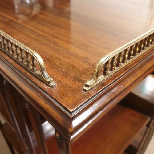 A MAHOGANY REVOLVING LIBRARY BOOKCASE WITH GALLERIED TOP - ADDITIONAL PHOTO 2