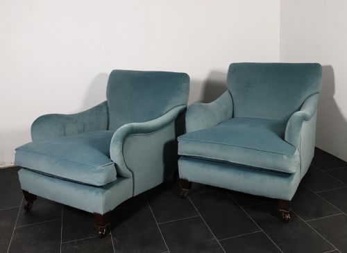 pair of howard style armchairs - CATEGORY: ANTIQUE CHAIRS - DATED 1920