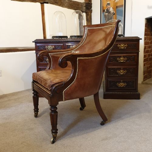 EARLY 19TH CENTURY LIBRARY CHAIR - ADDITIONAL PHOTO 1