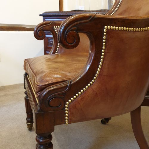 EARLY 19TH CENTURY LIBRARY CHAIR - ADDITIONAL PHOTO 4