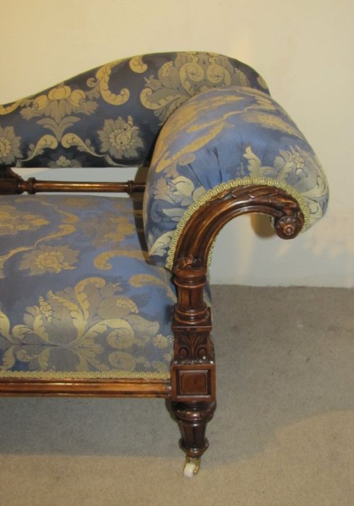 WALNUT SHOW FRAME CHAISE LOUNGE CIRCA 1870 - ADDITIONAL PHOTO 3
