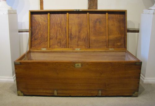 19th century brassbound camphor wood chest a very large example originally owned by a family from new york - CATEGORY: ANTIQUE CHESTS - DATED 19TH CENTURY
