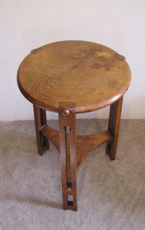 ARTS CRAFTS OAK OCCASIONAL TABLE - ADDITIONAL PHOTO 1