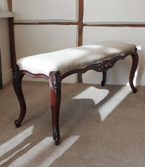 19TH CENTURY ROSEWOOD STOOL OVER A METRE IN LENGTH - ADDITIONAL PHOTO 1