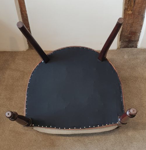 A LATE 19TH CENTURY INLAYED ROSEWOOD MAHOGANY DESK CHAIR - ADDITIONAL PHOTO 7