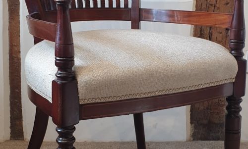 A LATE 19TH CENTURY INLAYED ROSEWOOD MAHOGANY DESK CHAIR - ADDITIONAL PHOTO 9