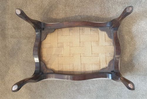 A MAHOGANY CABRIOLE LEGGED STOOL WITH AN ATTRACTIVE FLORAL NEEDLEWORK SEAT - ADDITIONAL PHOTO 4