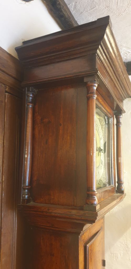 EARLY 18TH CENTURY OAK LONGCASE CLOCK BY BLACKBURN OF OAKHAM COUNTY TOWN OF RUTLAND - ADDITIONAL PHOTO 8