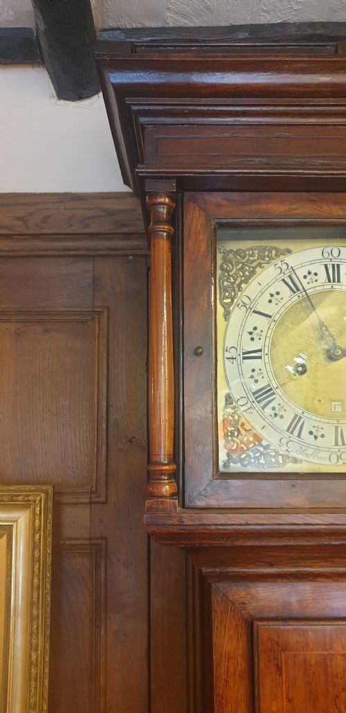EARLY 18TH CENTURY OAK LONGCASE CLOCK BY BLACKBURN OF OAKHAM COUNTY TOWN OF RUTLAND - ADDITIONAL PHOTO 10