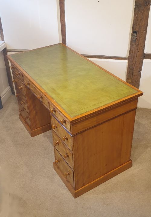 19TH CENTURY SATIN BIRCH PEDESTAL DESK - ADDITIONAL PHOTO 3