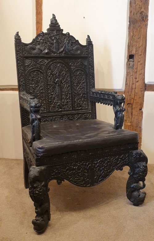 a late 19th century anglo indian armchair - CATEGORY: ANTIQUE CHAIRS - DATED 1880