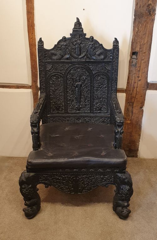 A LATE 19TH CENTURY ANGLO INDIAN ARMCHAIR - ADDITIONAL PHOTO 3