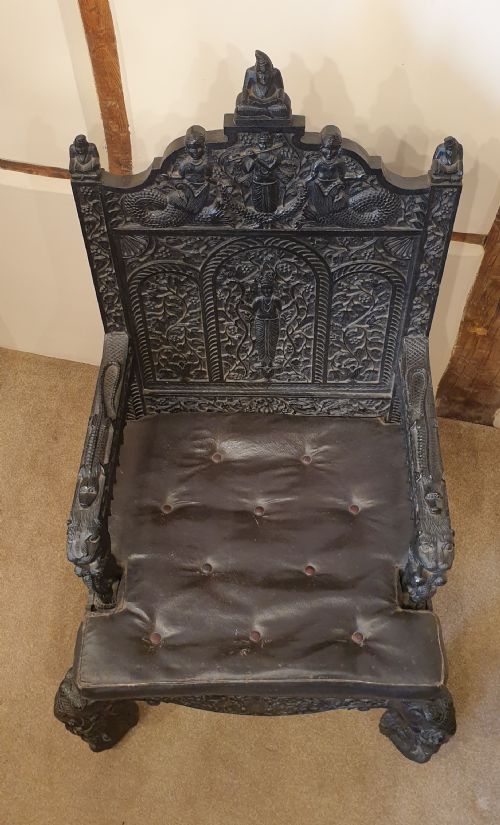 A LATE 19TH CENTURY ANGLO INDIAN ARMCHAIR - ADDITIONAL PHOTO 7